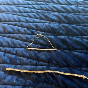 Diamond tennis bracelet and diamond chain bracelet